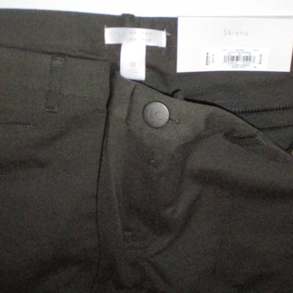 Dark Green Skinny Ankle Pants Stretch Rayon Fabric LC Lauren Conrad Sz 18 NWT - Picture 5 of 9